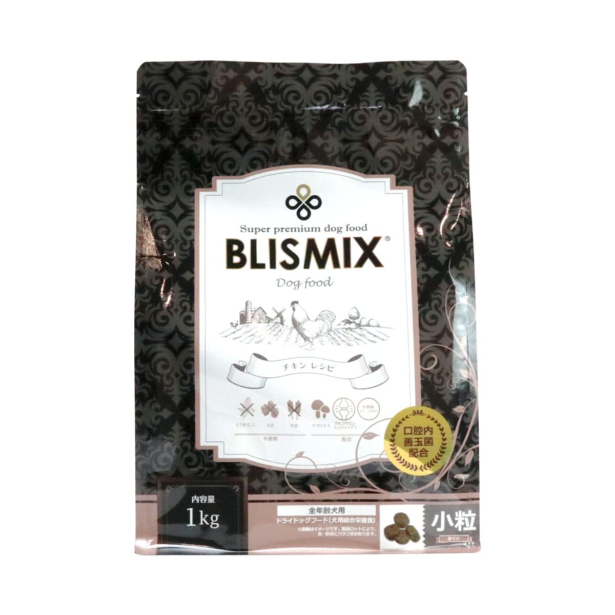 ブリスミックス ドッグ チキンレシピ 小粒 1kg BLISMIX ドッグフード 鶏 乳酸菌 成犬 子犬 高齢犬 ドライフード商品画像