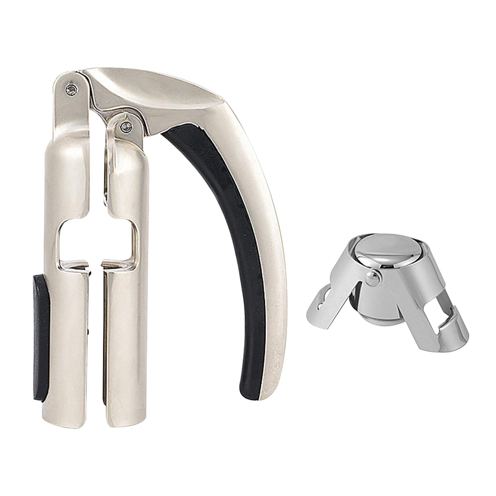Zinc Alloy Bar Jar Cork Puller Champagne Corkscrew, Professional Best Kitchen Sparkling Wine Bottle Lovers Waiters Corkscrew Opener (size: opener & plug)