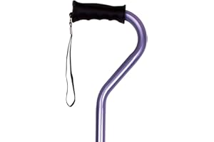 Carex Health Brands Offset Designer Walking Cane, Height Adjustable Cane with Wrist Strap, Latex Free Soft Cushion Handle, Su