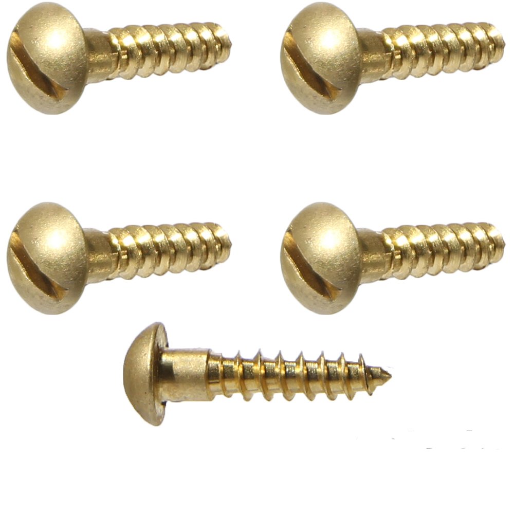 3 x 1/2" Solid Brass Round Head Wood Screw Qty 100 Pieces, Slotted Drive, Number 3 Size x 1/2
