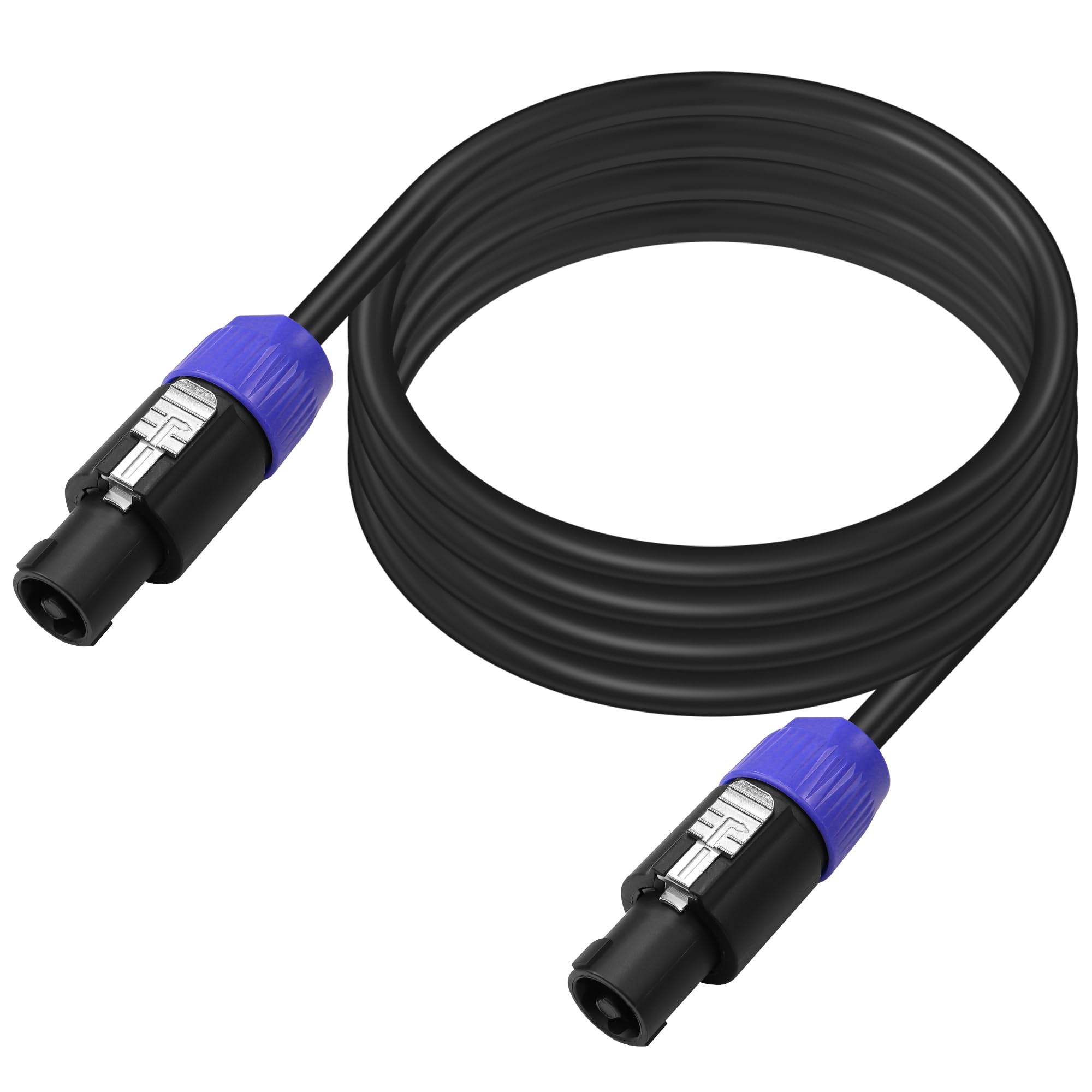 PNGKNYOCN Speakon to Speakon Cable，12AWG 2 Pin NL4FC Speaker Male to Male Professional Audio Amplifier Cable（2M/6.6FT）