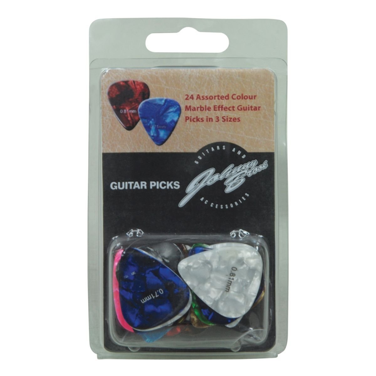 24 Assorted Colour Marble Effect Guitar Picks