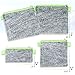 Nordic By Nature 4 Pack - Reusable Sandwich Bags Dishwasher Safe BPA Free - Durable Washable Quick Dry Cloth Baggies -Reusable Snack Bags School Lunches - Easy Open Zipper (Grey/Neon Green)
