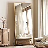Koonmi 65"x24" Floor Mirror Full Length, Bedroom Floor Body Mirror with Stand, Large Gold Mirror, Leaning, Standing or Hanging Horizontally/Vertically