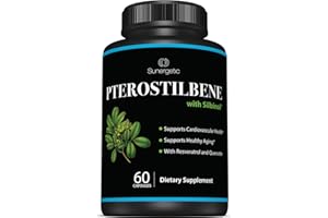 SUNERGETIC Premium Pterostilbene Supplement – Pterostilbene with Resveratrol & Quercetin – Supports Healthy Aging – Natural Source Pterostilbene 100mg per Serving – 60 Capsules