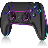 MYSTILUCK Wireless Hall‑Effect Controller for PS5, PC, Mac, Steam Deck | Hall‑Effect Joystick &amp; Trigger, 7 Variable RGB Color, 2000 mAh Battery, 6‑Axis Gyroscope, Turbo, Programmable, Dual Vibration