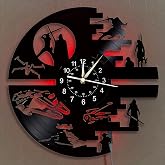 Decorative Vinyl Wall Clock with 12 Inches，Science Fiction Film Themed Clocks, Vinyl Records Wall Clock, LED Light Wall Decor, Unique Birthday Gifts for Men,Kids