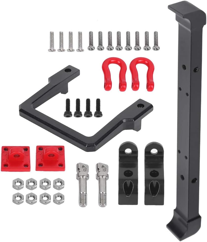 VGEBY RC Bumper Crawler Metal 1/10 Front Rear Bumper with Buckle RC Accessory Fit for Mangniu MN90 MN90K MN91 MN91K MN45 MN45K MN96 MN99 MN99S MN40(Black) - Image 4