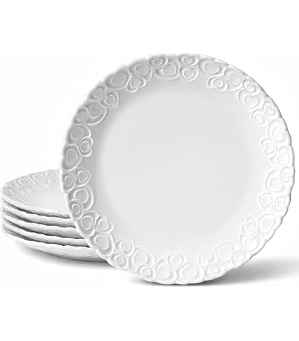 Gracie China Victorian Rose – Set 4 Piatti Dessert In Porcellana Fine 20,3 Cm Con Rosa Rialzata