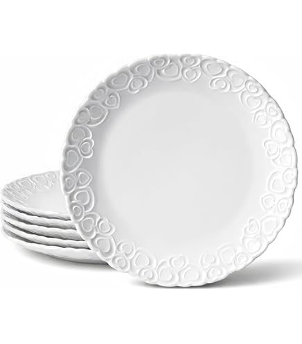 Gracie China Victorian Rose – Set 4 Piatti Dessert In Porcellana Fine 20,3 Cm Con Rosa Rialzata