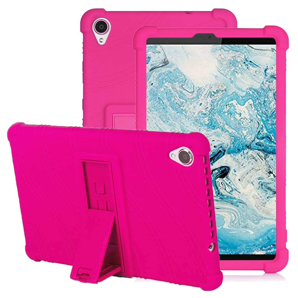 YGoal Silicone Case for Lenovo Tab M8 - Light Weight Kids Friendly Soft Shock Proof Protective Cover for Lenovo Smart Tab M8, Rose