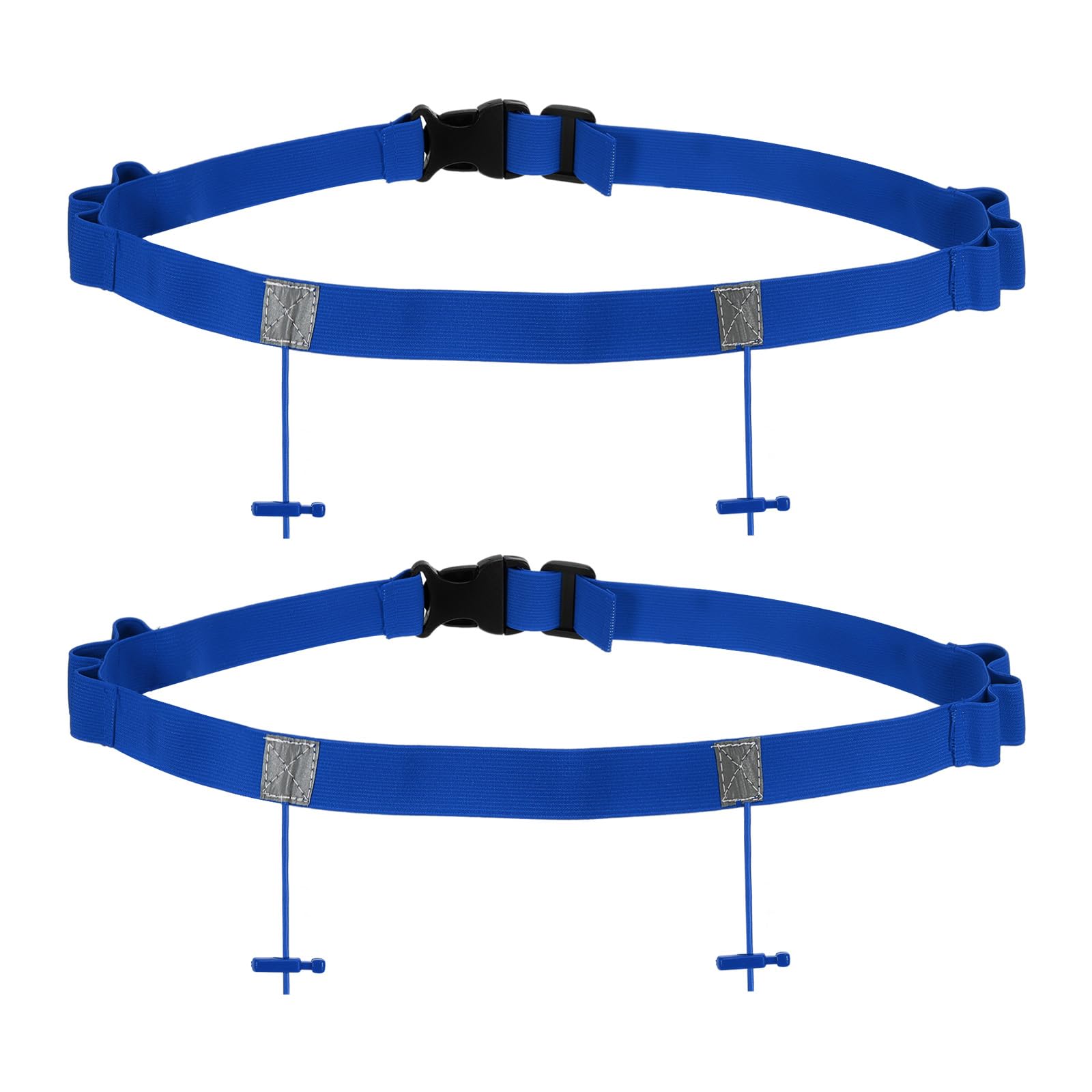 PATIKIL Triathlon Belt Bib Holder, 2 Pack Elastic Marathon Race Number Belt Marathon Running Race Belt with 6 Gel Loops for Marathon Racing Cycling, Blue