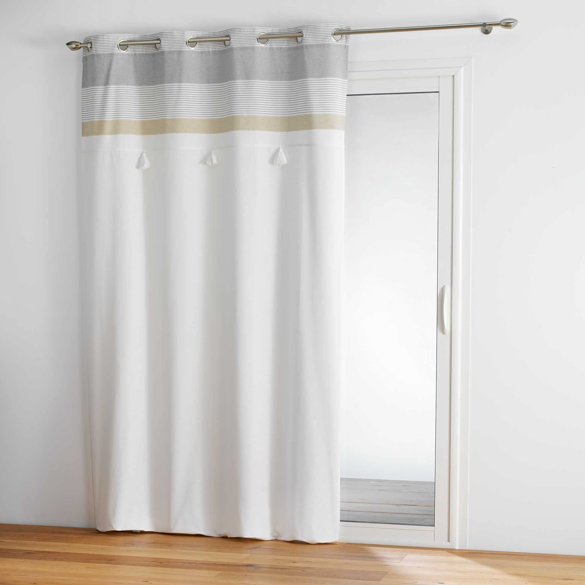Douceur d'Intérieur Curtain with Eyelets 140 x 240 cm Cotton with Iliade Pom Tops