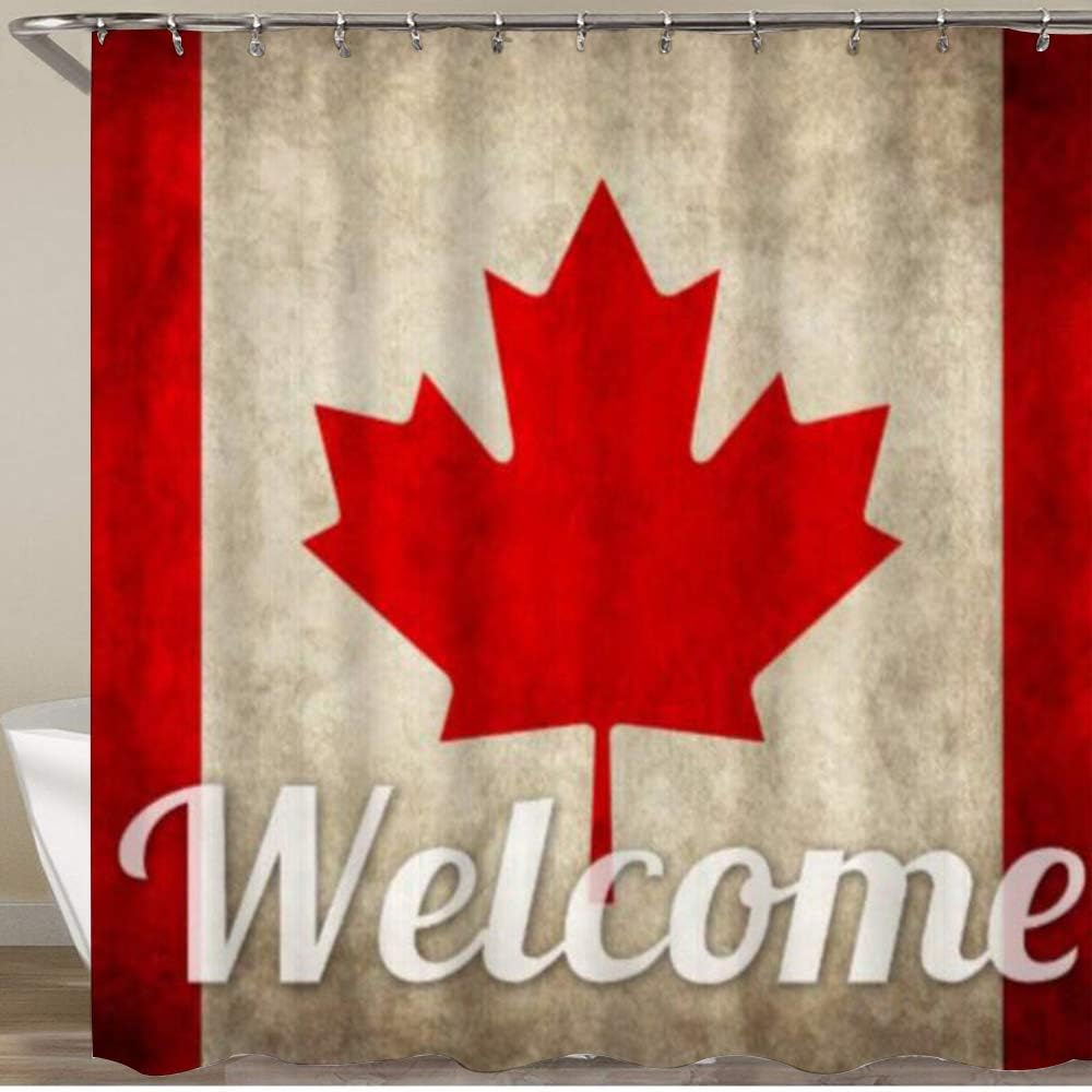 amazoncom vamix shower curtaingrunge canada flag retro