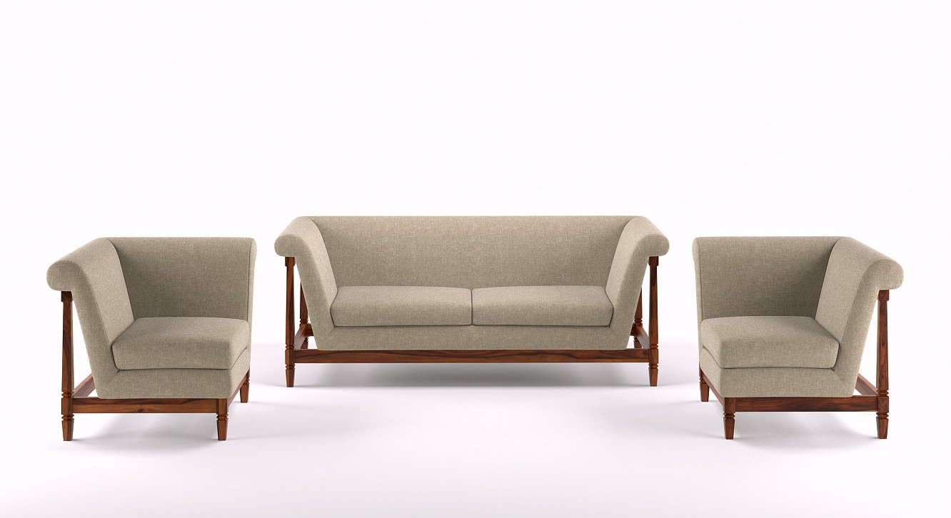 Urban Ladder Malabar Wooden Sofa Standard Set 311 (Colour Macadamia Brown) Amazon.in Home