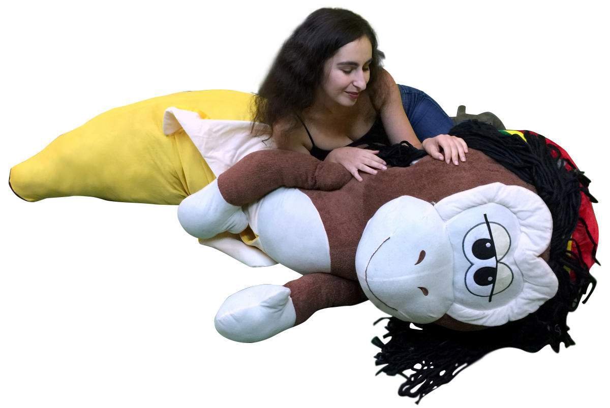 Big Plush Giant 6 Foot Stuffed Banana Monkey Pillow Huge Soft 72