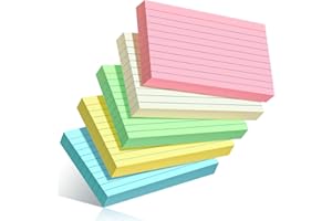 YIZUUN Colored Index Cards 3x5, 250 Pack, Ruled Index Cards, Flash Cards for Studying, Heavy Note Cards for Office, Home and School，Five Colors, Each Color Individually Wrapped, 50 Pack Per Package