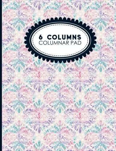 6 Columns Columnar Pad: Accountant Notebook, Accounting Pad, Ledger Journal Book, Hydrangea Flower Cover, 8.5" x 11", 100 pages (Volume 81)
