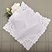 Milesky White Wedding Handkerchief Pure Cotton, Soft Ladies Hanky with Crochet Lace CH06