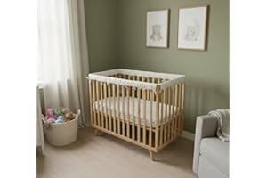 Luena 4-Piece Muslin Rail Cover Set | Soft Furniture & Rail Protector with Anti-Slip Backing | 2 Long (51×7 in) + 2 Short (27