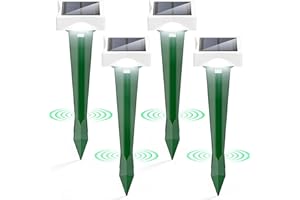 Ultrasonic Animal Repellent Outdoor, Solar Power Cat Rodent Raccoon Repeller, Rabbit Snake Control Device with Motion Sensor 