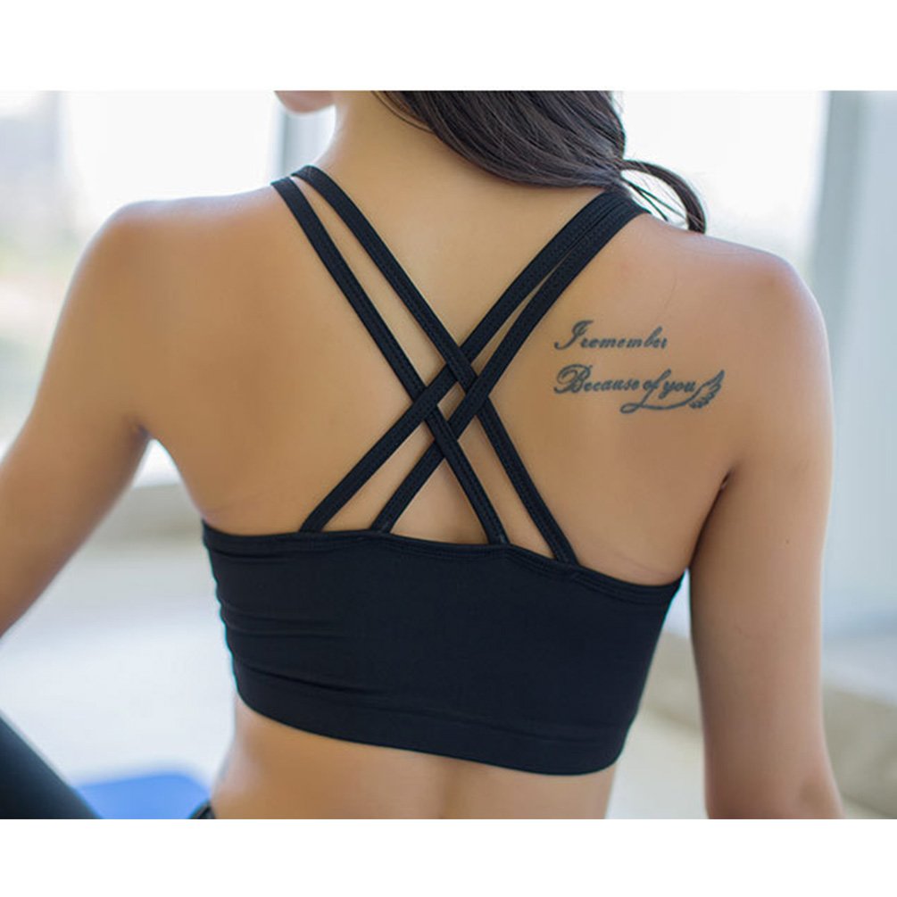 Fitibest Sujetador Deportivo Ropa Interior Cruzado Correr Yoga Bra con Almohadillas Extraíbles para Mujer Chica