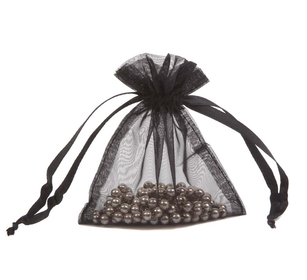 48 Premium Organza Jewellery Gift Pouches 70x100mm (Black)
