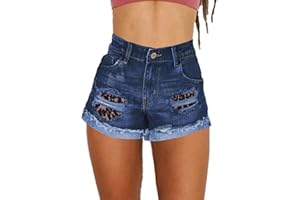Haola Women's Juniors Vintage Summer Denim High Waisted Folded Hem Jeans Shorts