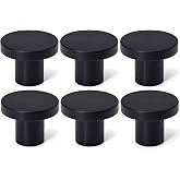 FIRSORCA 6 Pack Matte Black Cabinet and Drawer Knobs Round Pulls for Dressers Closets Kitchen Cabinet Door