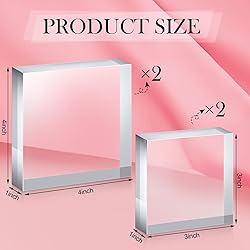 Vicenpal 4 Pieces Acrylic Square Display Block 3 x