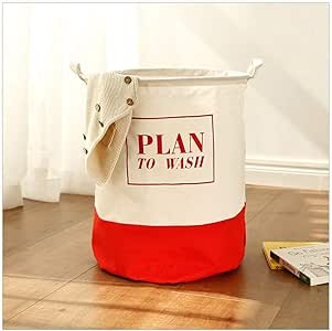 BASKET Cesto sucio Algodón Lino Tela Plegable Cesto de la ropa Rayas