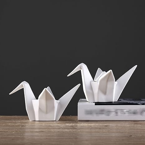 Dekofigur Tischdeko Dekoration Origami Kranich Skulptur