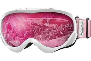 OutdoorMaster Kids Ski Goggles - Helmet Compatible Snow Goggles for Boys & Girls with 100% UV Protection