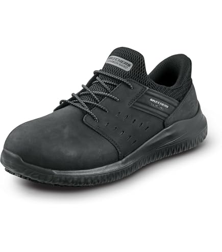 Amazon.com | Skechers Mens Black Collin MaxTrax Soft Toe SRO Slip
