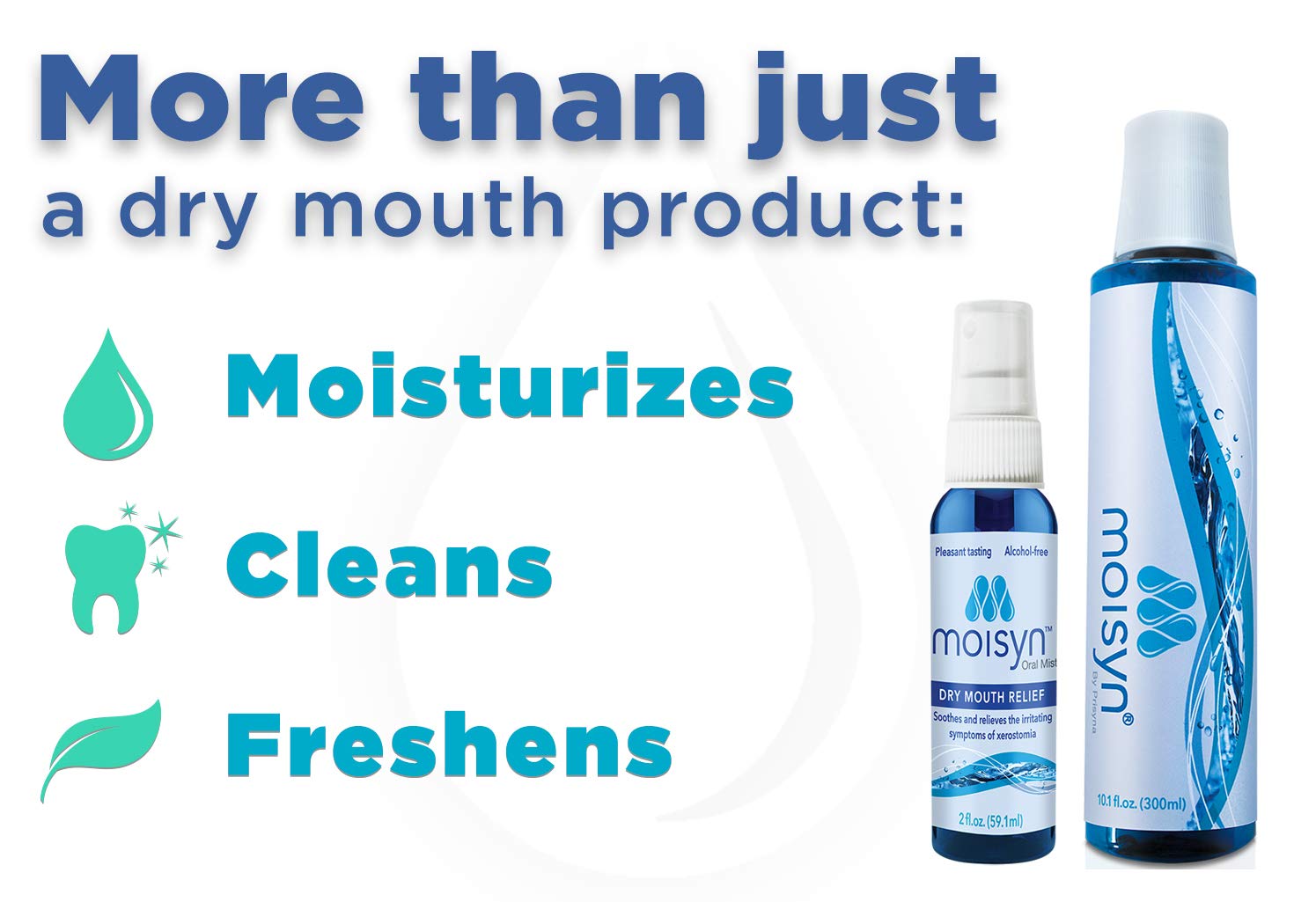 MOISYN Advanced Dry Mouth Relief Mouthwash (10 oz, 1 Pack) Moisturize & Soothe Dry, Irritated Oral Surfaces with Nontoxic, Naturally Derived Ingredients - Alcohol-Free Formula With Xylitol (1 Pack): Beauty