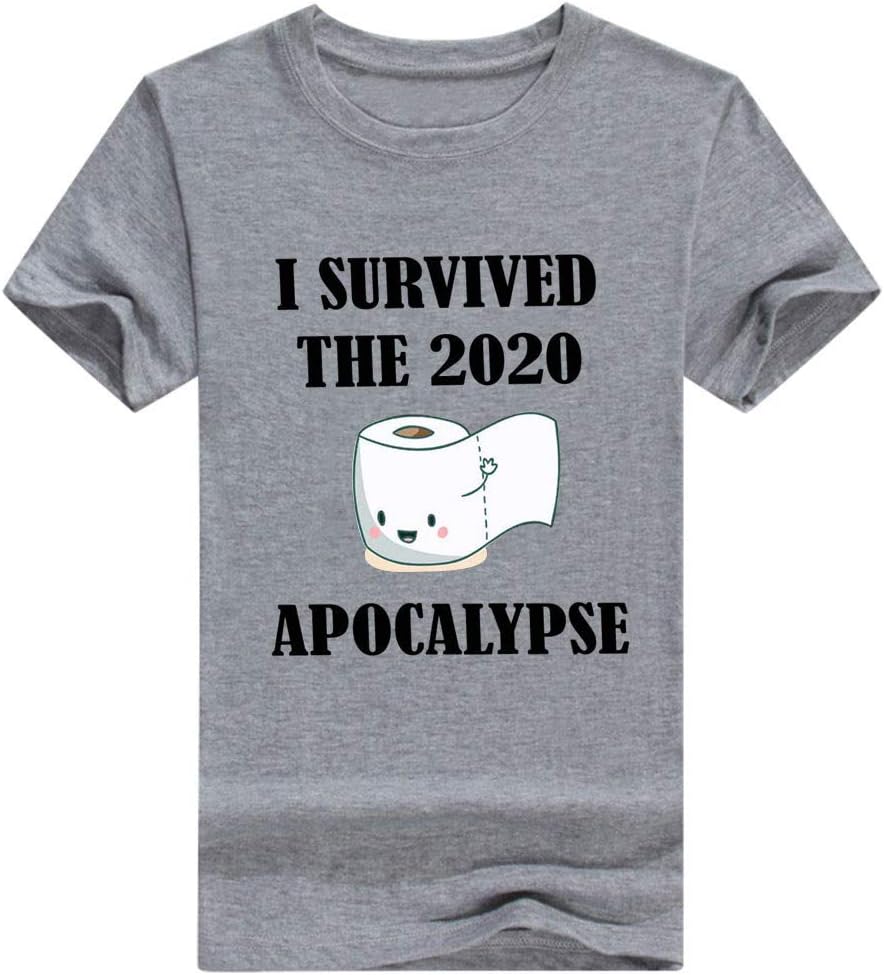 Eoeth I Survived The 2020 Apocalypse,Women Paper Pattern Letter Print Tunics T-Shirt Shirt Tracksuits Blouse Tops Pullover