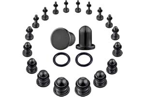 Beautidots 18Pcs 14G-00G Ear Gauges Stretching Kit Stainless Steel Ear Gauges Stretching Plugs with Rubber Rings Short Ear Ta