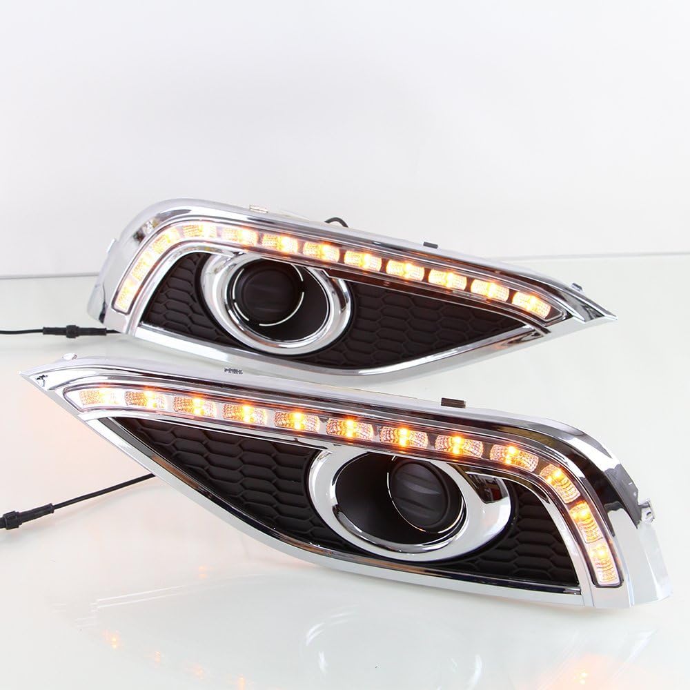 2016 New 2 Pcs White+Yellow LED Daytime Running light Super Bright Day Fog Light DRL Bulbs Turn Signal for HONDA CRV 2012~2013 B type