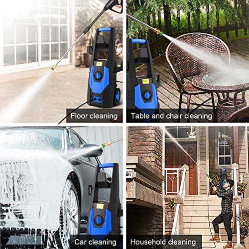 mrliance 3500PSI Electric Pressure Washer, 2.0GPM Electric Power Washer High Pressure Washer with Spray Gun, Brush, and 4 Quick-Connect Spray Tip (Blue)