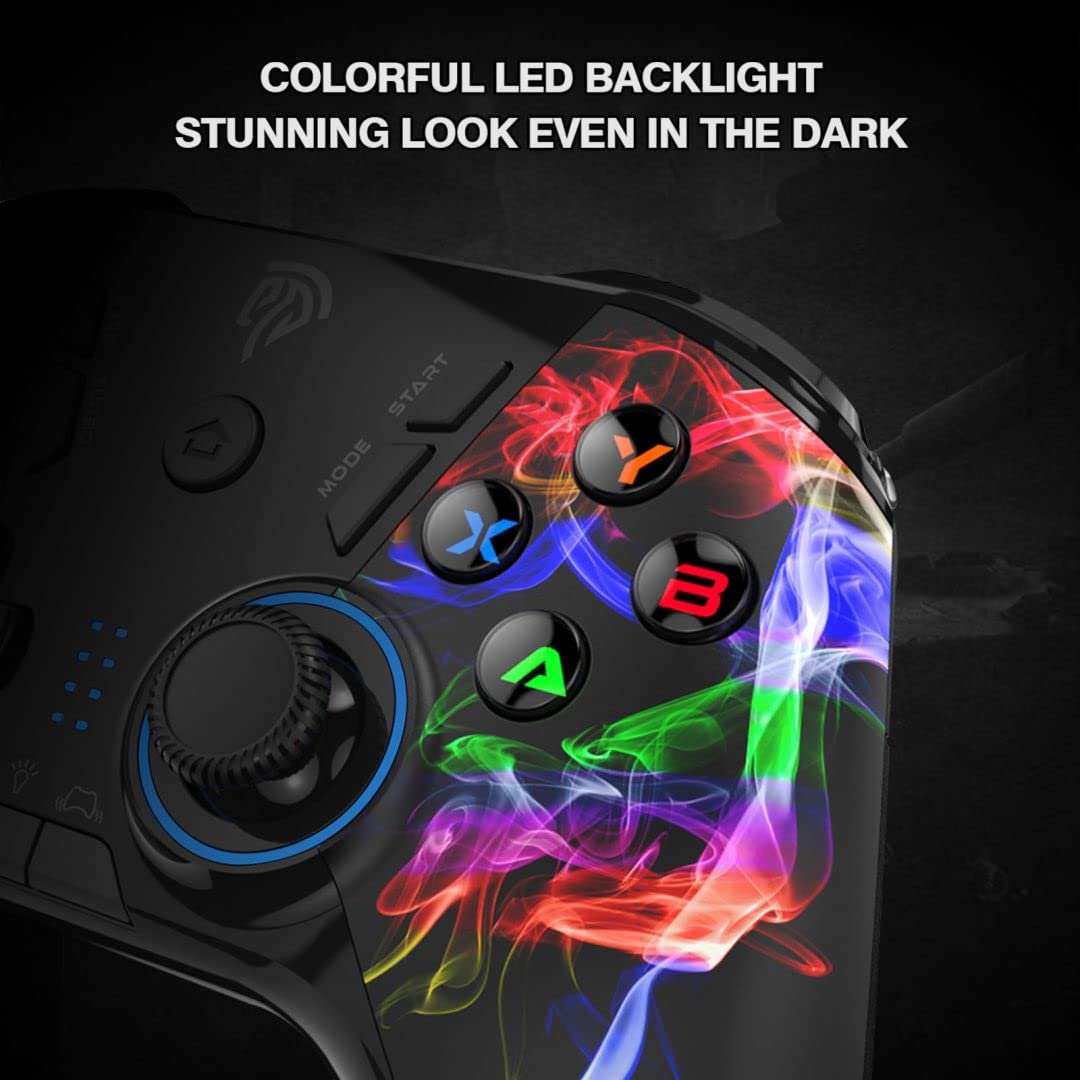 EasySMX Wireless PC Controller, Dual-Vibration Joystick Gamepad Computer Gaming Controller for PC Windows 7/8/10/11/12, Steam, Steam Deck, PS3, Switch, Android Mobile and Android TV BOX- Black
