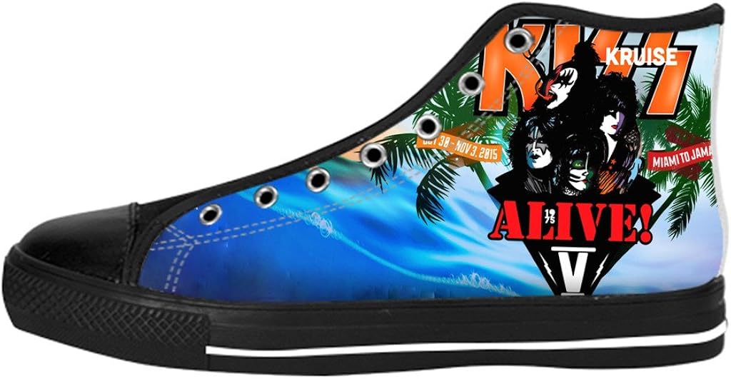 Infinite Classic Rock Band Kiss Women's Black Canvas Shoes