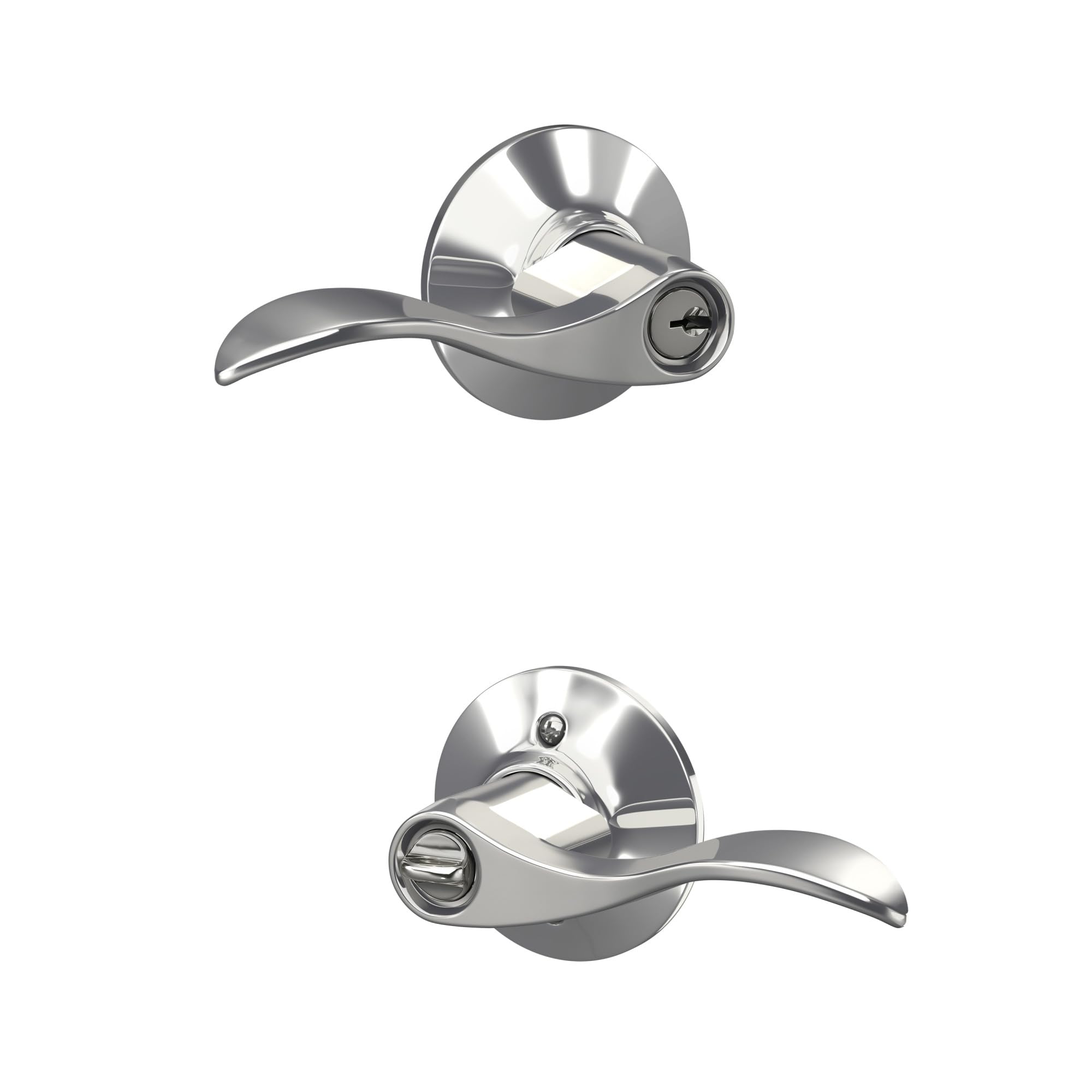 SCHLAGE F51A ACC 625 Accent Keyed Lever, Bright Chrome