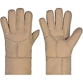 Harssidanzar Winter Leather Gloves,Warm Shearling Wool Lined for Women Winter Cold Weather Gloves KL029US