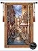 Beautiful Canal with Shops Fine Tapestry Jacquard Woven Wall Hanging Art Decor
