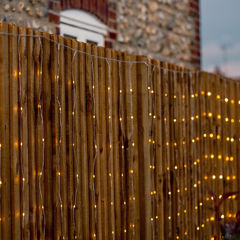 Lumify® USB Chargeable Outdoor Warm White & White Solar Powered Curtain Lights - DualWhite 300 LEDs