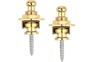 Gold Guitar Strap Locks, Dreokee 2 PCS Guitar Strap Lock Buttons Guitar Strap Locks Set Security Quick Release Strap lock Retainer System Guitar Strap Lock Schaller for Electric,Bass,Acoustic Guitar