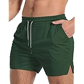 Aolesy Men's Gym Workout Shorts 5"/7"/10" Lightweight Bodybuilding Athletic Shorts Running Training with Zip Pockets