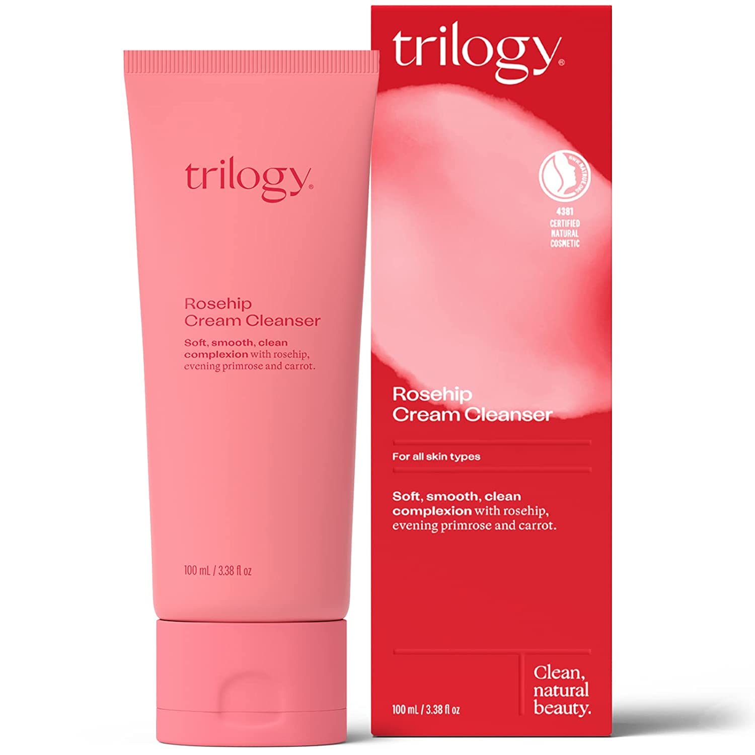 Trilogy Cream Cleanser, 100 mL - For All Skin Types - Soft, Smooth, Clean Complexion - Made in New Zealand