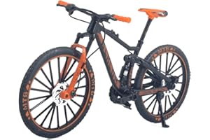 Ailejia Alloy Mountain MTB Bicycle Ornament Model Bike Cake Topper Racing DH Bike Mountain Finger Bicycle Toy Mini XC Bicycle Vehicles Party Decorations Crafts for Home (Black Orange)