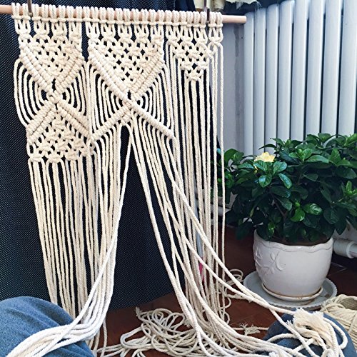 image for tyoungg Natural Cotton Macrame Wall Hanging Plant Hanger Craft Making 
